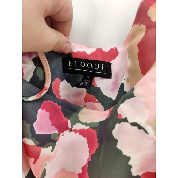 New Eloquii Bias Cut Slip Colorful Strappy Maxi Dress Size 26 - Picture 5 of 9